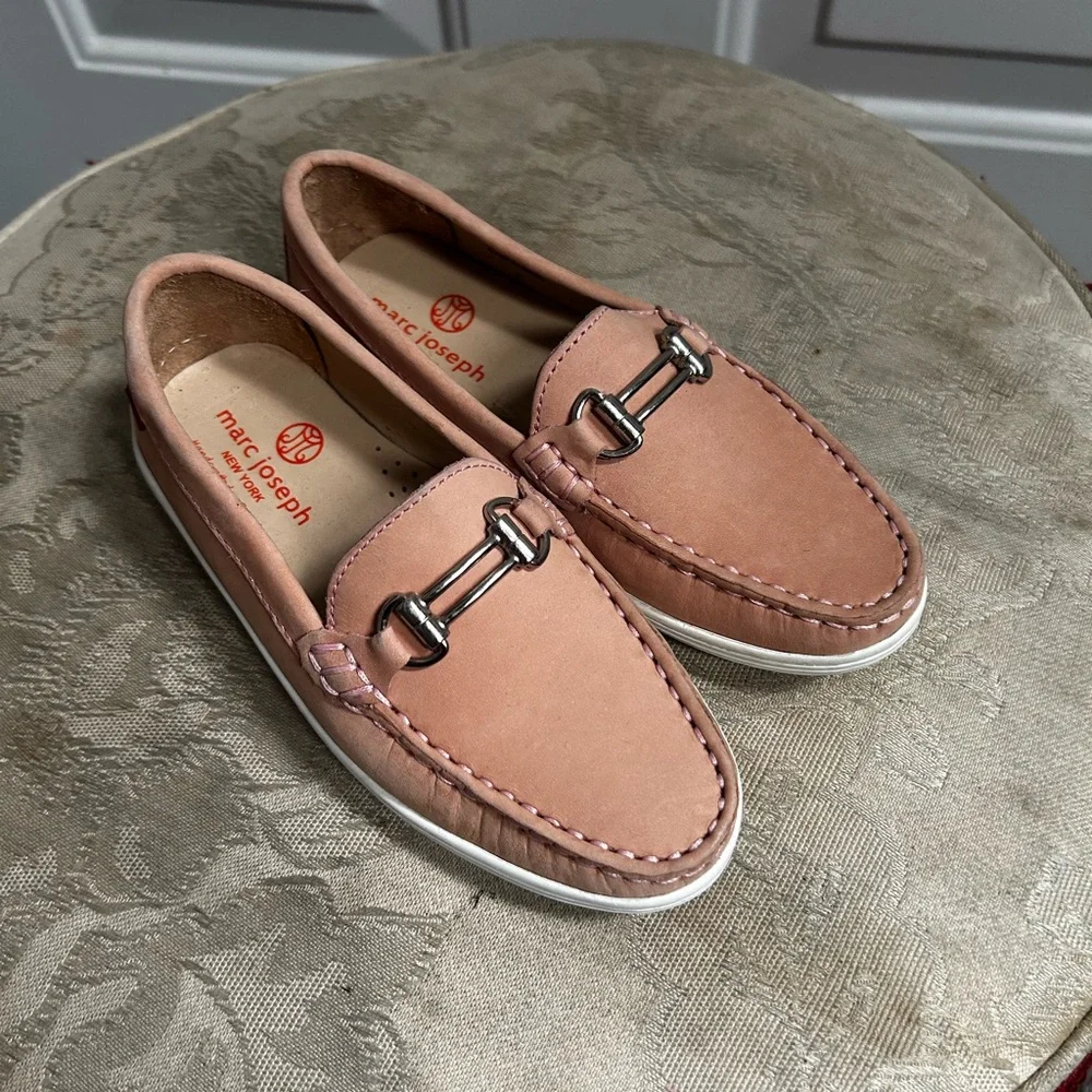 Marc Joseph New York Leather Loafer in Dusty Pink Sz 13.5